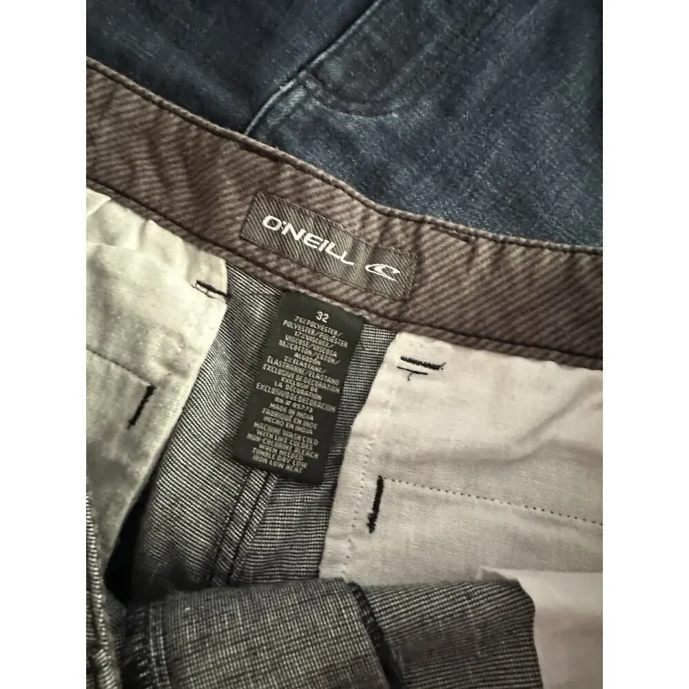 O'Neil Men's Gray Chino Shorts Size 32 10 Inch Inseam